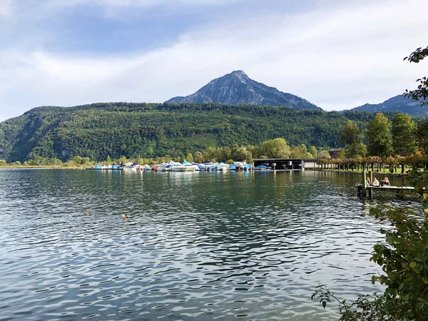 Alpnachersee Lake Stanstad Καντόνιο Nidwalden Καντόνιο Obwalden Καντόνιο Obwald Ελβετία — Φωτογραφία Αρχείου