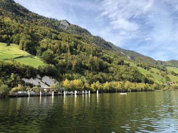 루체른 호수나 비에르 Vierwaldstaetersee Lake Vierwaldstattersee 알프나체 알프나흐 — 스톡 사진