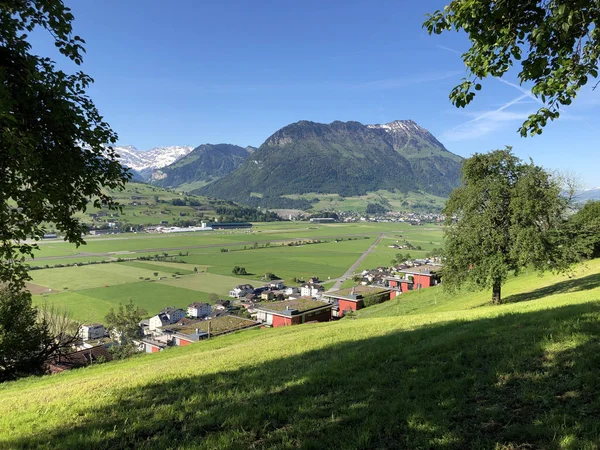 Vista Vale Engelbergertal Estações Liquidação Montanha Stanserhorn Ennetbrgen Cantão Nidwalden — Fotografia de Stock