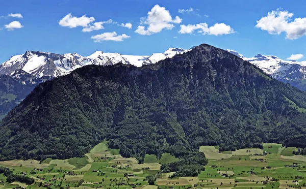 Pohled Engelbergertal Valley Osady Buochs Horské Buochserhorn Ennetbrgen Kanton Nidwalden — Stock fotografie