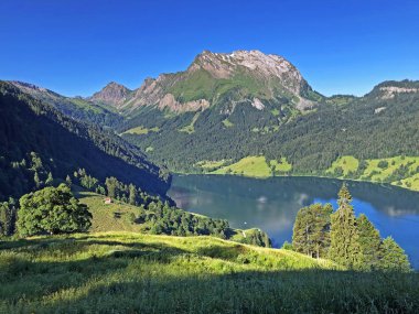 Alp gölü Wagitalersee (Waegitalersee), Innerthal - Schwyz Kantonu, İsviçre