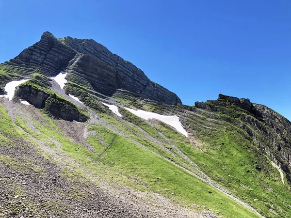 Zindlenspitz Berg Boven Het Dal Wagitaal Waegitaal Alpiene Wagitalersee Waegitalersee — Stockfoto