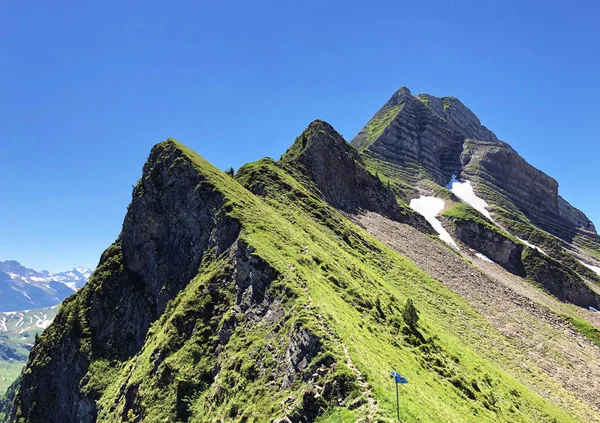 Zindlenspitz Berg Boven Het Dal Wagitaal Waegitaal Alpiene Wagitalersee Waegitalersee — Stockfoto