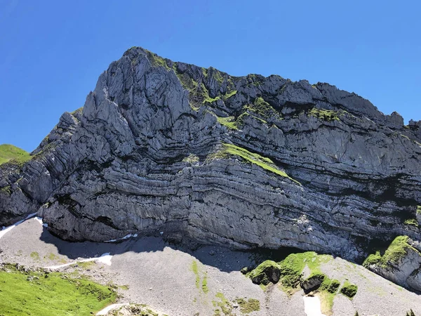 Rossalplispitz Rossaelplispitz Montagne Dessus Vallée Wagital Lac Alpin Wagitalersee Waegitalersee — Photo