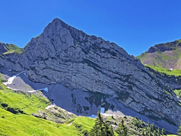Rossalplispitz Sau Muntele Rossaelplispitz Deasupra Văii Wagital Lacul Alpin Wagitalersee — Fotografie, imagine de stoc
