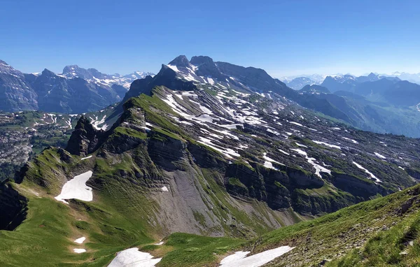 Lachenstock Hegy Wagital Alpesi Wagitalersee Völgye Felett Waegitalersee Innerthal Schwyz — Stock Fotó