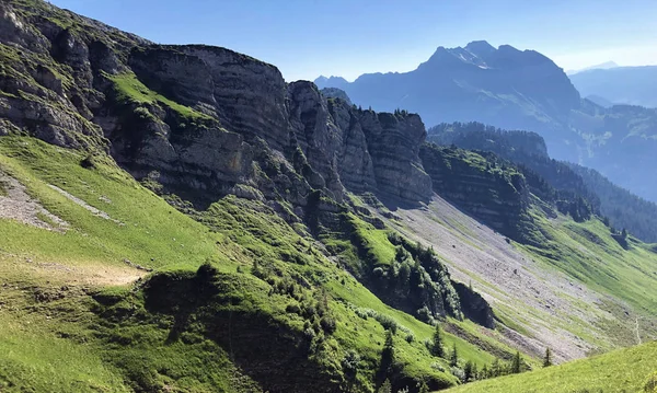 Lachenstock Mountain Boven Het Dal Wagitaal Alpien Wagitalersee Waegitalersee Innerthal — Stockfoto