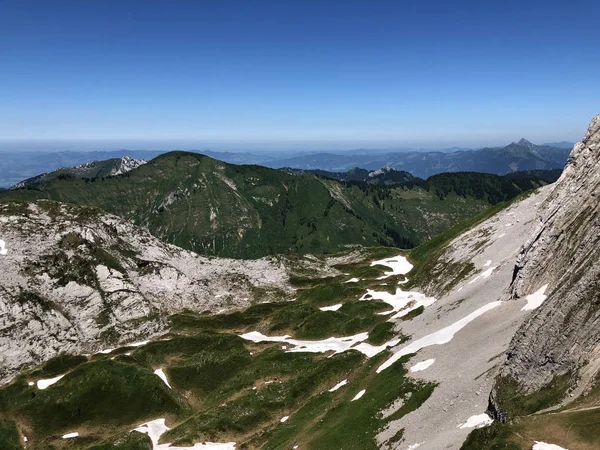 Panorame Impresionante Din Vârfurile Situate Între Văile Alpine Oberseetal Waegital — Fotografie, imagine de stoc