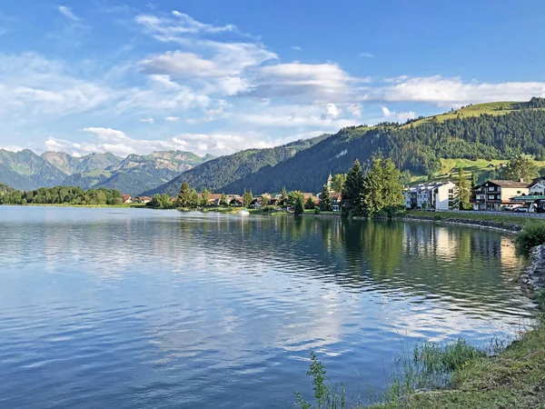 Τεχνητή Λίμνη Sihlsee Σταυροδες Sihlsee Μικτό Καντόνι Του Σβιτς Ελβετία — Φωτογραφία Αρχείου