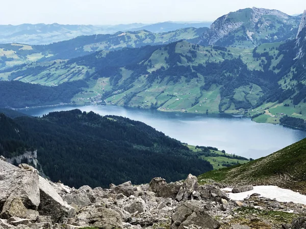 Альпійські Краєвиди Вагіталерзе Waegitalersee Озеро Долині Вагітал Waegital Іннертал Кантон — стокове фото