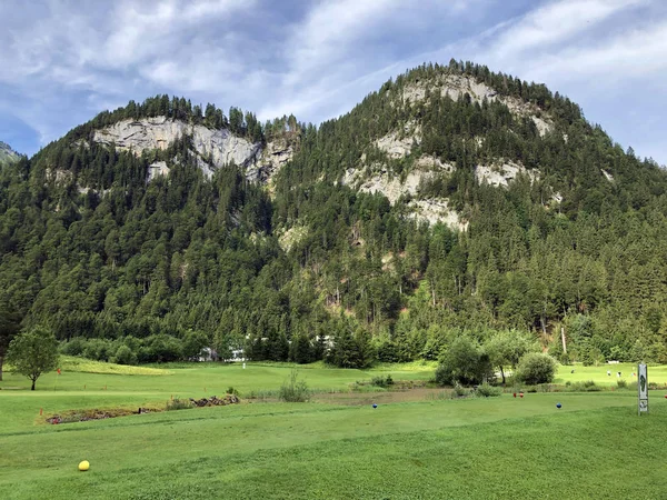 Golf Course Ybrig Golfplatz Ybrig Golf Club Ybrig Schweiz Studen — Stock Photo, Image