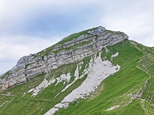 Alpesi Diethelm Hegy Wagital Vagy Waegital Völgy Wagitalersee Alpesi Felett — Stock Fotó