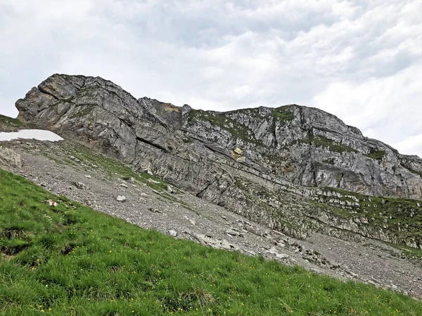 Alpenpiek Diethelm Boven Het Wagital Waegitaltal Wagitalersee Waegitalersee Innerthal Kanton — Stockfoto