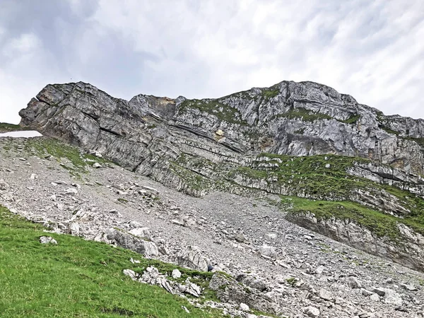 Pico Alpino Diethelm Sobre Valle Wagital Waegital Lago Alpino Wagitalersee —  Fotos de Stock