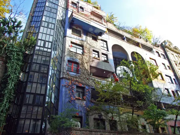 Hundertwasser House Wien Creación Artística Bloques Apartamentos Naturales Pintados Con —  Fotos de Stock