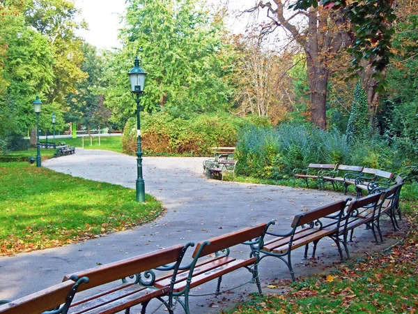 Wiener Stadtpark Vienna Parco Pubblico Stile Inglese Del Xix Secolo — Foto Stock