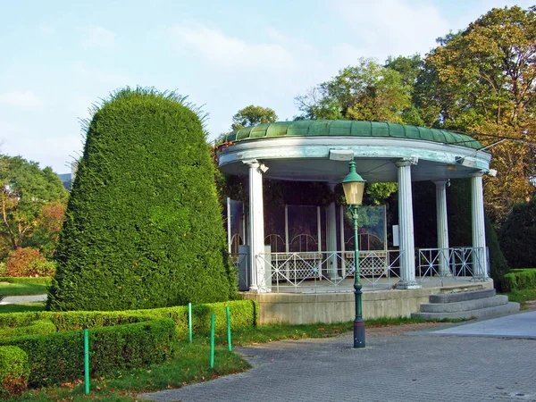 Wiener Stadtpark Wien Публічний Парк Століття Річкою Пишними Мостами Позолоченою — стокове фото