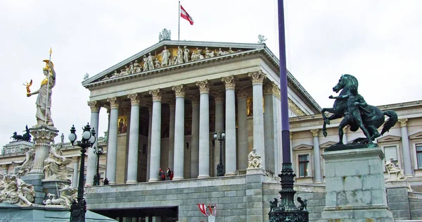 Budova Rakouského Parlamentu Pallas Athene Fontána Vídeň Vídeň Rakousko — Stock fotografie