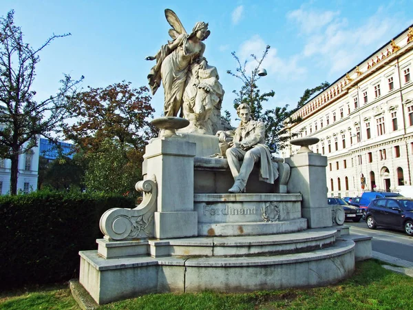 费迪南德 雷蒙德雕像 Denkmal Ferdinand Raimund Wien 奥地利维也纳 — 图库照片