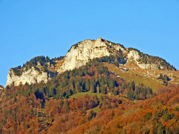 Alpine Peak Zinggenchopf Mountain Range Alpstein Appenzellerland Region Cantões Gallen — Fotografia de Stock