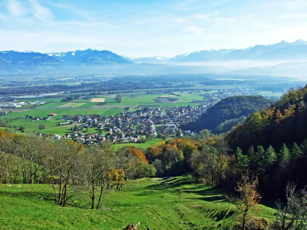 슈타인 기슭에 라인강 스위스 갈렌의 — 스톡 사진