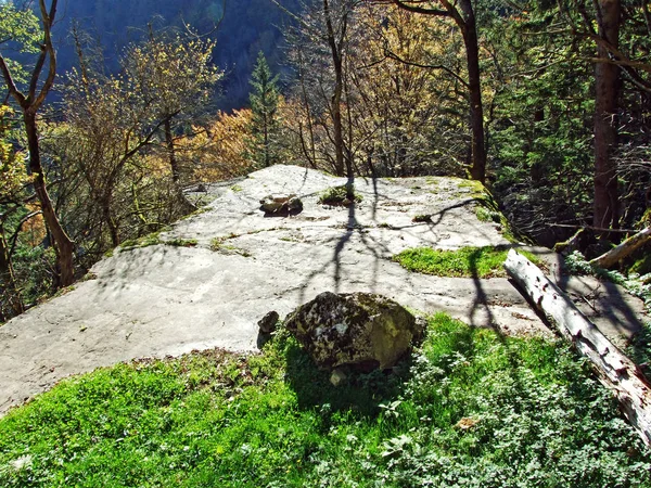 Piedras Rocas Del Macizo Montañoso Alpstein Valle Del Río Rin — Foto de Stock