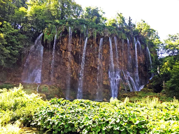 Plitvice Gölleri Milli Parkı Veya Nacionalni Park Landscape Unesco Doğal — Stok fotoğraf