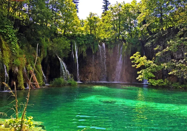 Plitvicei Tavak Nemzeti Park Tájképe Vagy Nacionalni Park Plitvicka Jezera — Stock Fotó