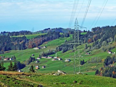 Alpstein Dağları 'nın yamaçlarında ve Ren Nehri Vadisi' nde (Rheintal), Oberriet Sg - İsviçre 'nin St. Gallen Kantonu