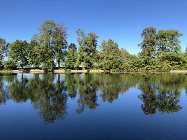 Buebenweier Gölü veya Buebenweiher göleti (Üç Pont dinlenme alanı veya Das Naherholungsgebiet Drei Weihern), Drei Weieren - St. Gallen, İsviçre