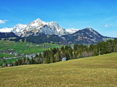 View of the Alpstein range from the Churfirsten alpine range in the Toggenburg region, Wildhaus - Canton of St. Gallen, Switzerland