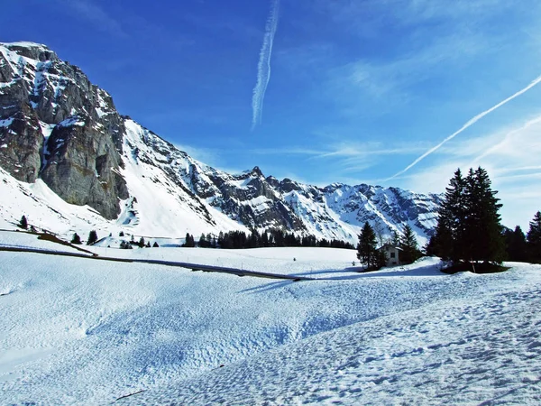 Blick Auf Die Alpsteinkette Vom Hochpass Schwgalp Kanton Appenzell Ausserrhoden — Stockfoto