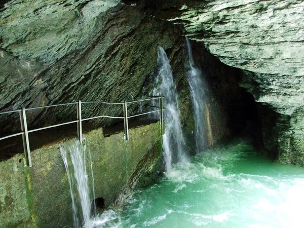 Thur Wasserfälle Oder Thurwasserfaelle Der Thur Und Obertoggenburg Unterwasser Kanton — Stockfoto