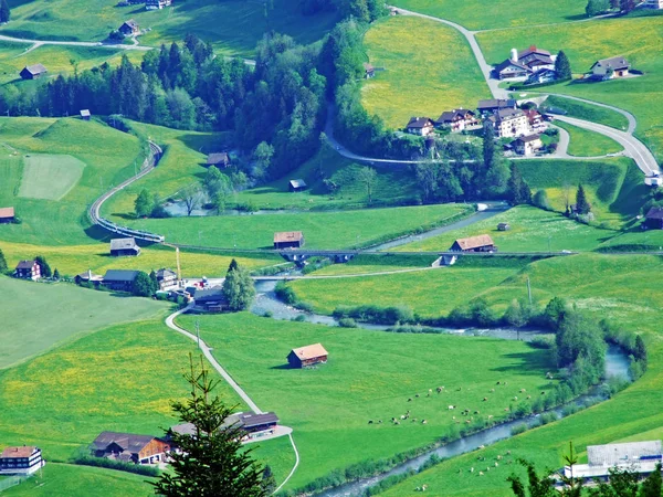 Řeka Thur Obci Nesslau Oblasti Obertoggenburg Kanton Gallen Švýcarsko — Stock fotografie