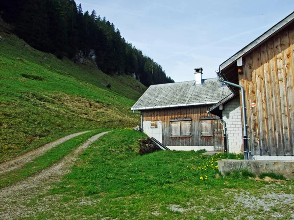 Granjas Ganaderas Arquitectura Rural Valle Del Río Thur Región Obertoggenburg — Foto de Stock