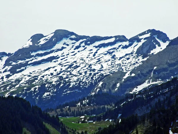 Skály Kameny Pohoří Churfirsten Regionu Obertoggenburg Nesslau Kanton Gallen Švýcarsko — Stock fotografie