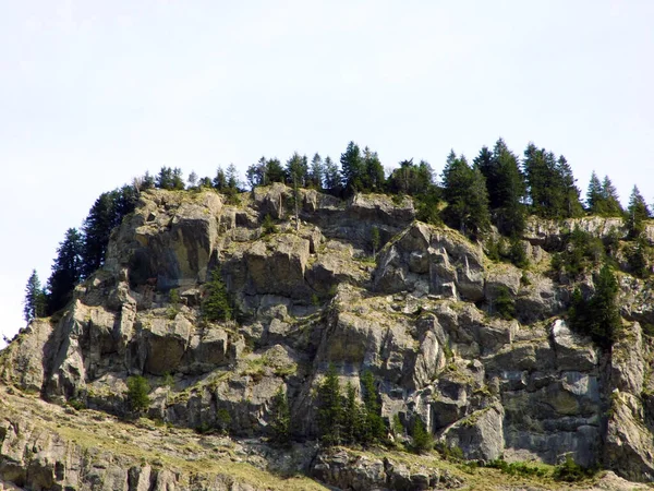 Churfirsten Dağ Sırasının Kayaları Taşları Obertoggenburg Bölgesinde Nesslau Sviçre Gallen — Stok fotoğraf