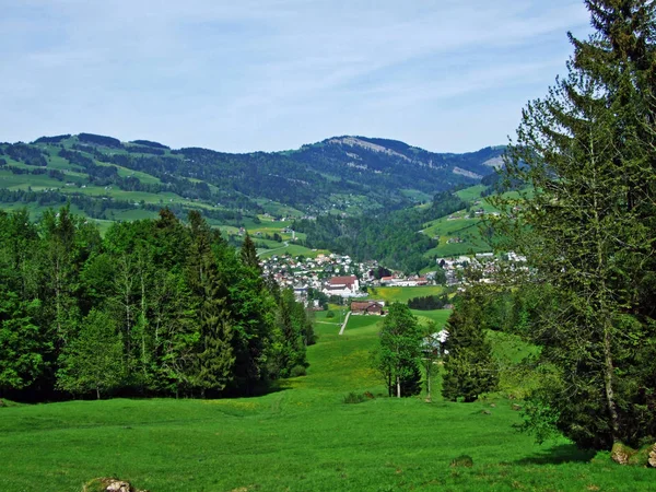 Dorf Neu Johann Thüringischen Flusstal Und Obertoggenburg Kanton Gallen Schweiz — Stockfoto