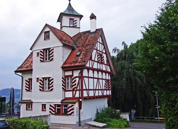 Falkenburgs Slott Eller Schloss Falkenburg Hotell Restaurang Falkenburg Gallen Schweiz — Stockfoto