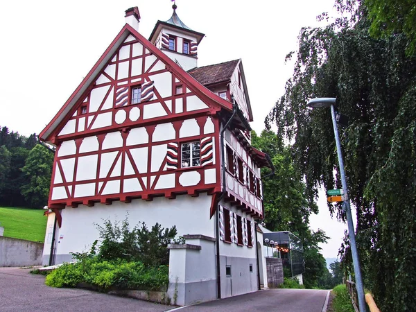 부르크 Schloss Falkenburg 레스토랑 Falkenburg 스위스 — 스톡 사진