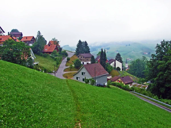 Urnaesch Vagy Urnasch Község Azonos Nevű Folyó Völgyében Appenzell Ausserrhoden — Stock Fotó