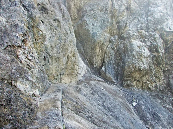 Rutas Senderismo Senderismo Valle Del Río Rin Rheintal Montaña Gipsberg — Foto de Stock