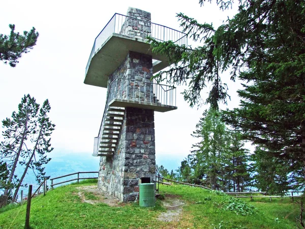 Torre Observación Gaflei Aussichtsturm Gaflei Sobre Valle Del Río Rin —  Fotos de Stock