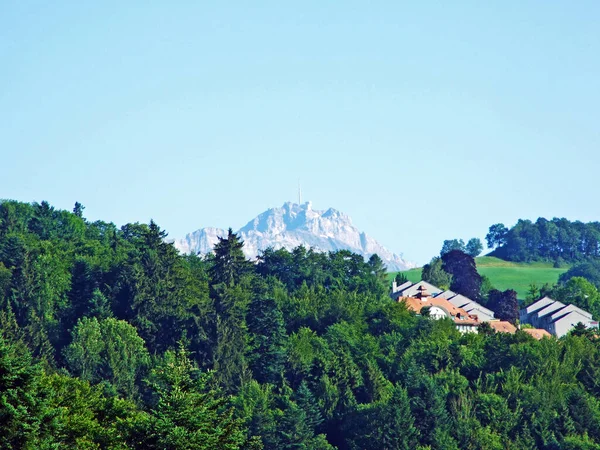 Pohled Alpský Vrchol Santis Nebo Saentis Pohoří Alpstein Města Gallen — Stock fotografie