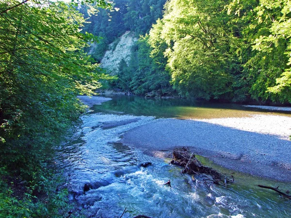 Het Laagland Van Rivier Sitter Stad Gallen Kanton Gallen Zwitserland — Stockfoto