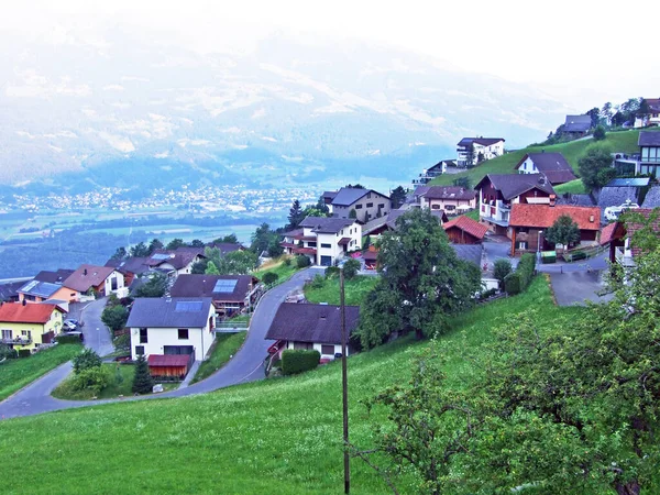 Vue Sur Colonie Triesenberg Vallée Rhin Rheintal Liechtenstein — Photo