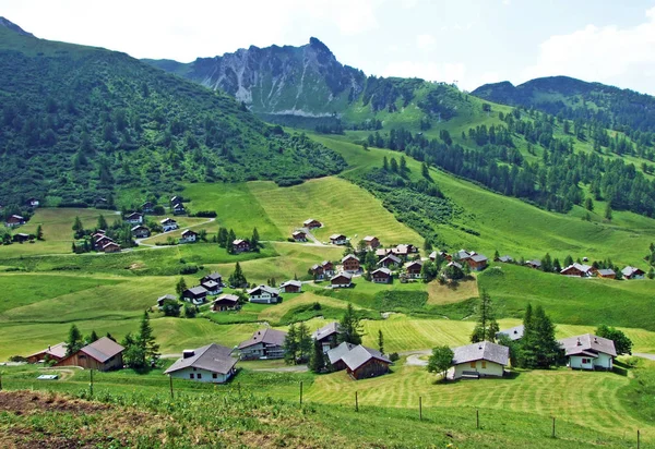Pueblo Estación Esquí Malbun Cordillera Los Alpes Liechtenstein Malbun Liechtenstein —  Fotos de Stock