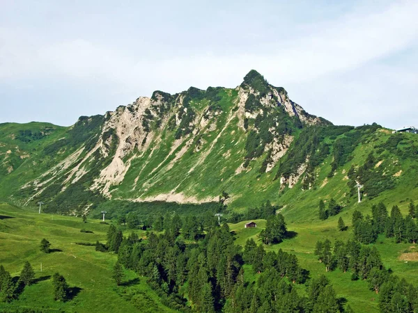 Alpengipfel Nospitz Über Dem Malbuntal Und Den Liechtensteinischen Alpen Malbun — Stockfoto