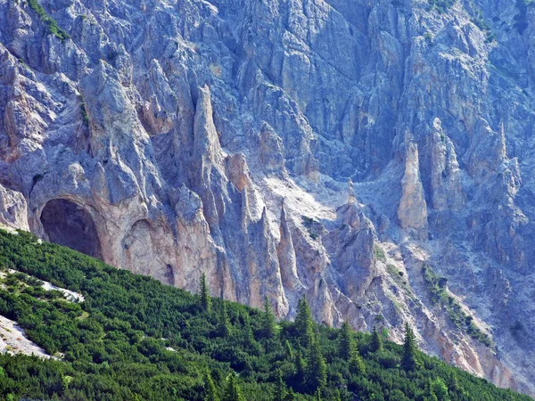 Steile Kliffen Scherpe Rotsen Gamsgrat Alpenberg Malbun Liechtenstein — Stockfoto