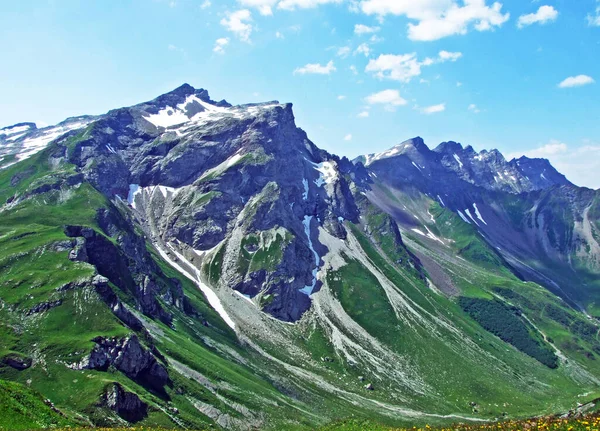 View Ratikon Border Alpine Mountain Massif Raetikon Grenzmassiv Liechtenstein Alps — Stock Photo, Image